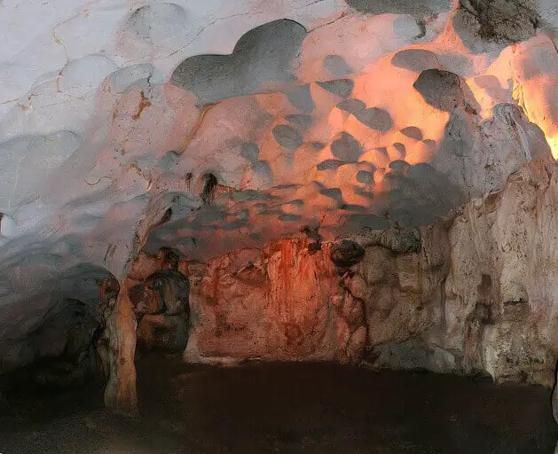 Bell holes in ceiling of Karain cave, Turkey