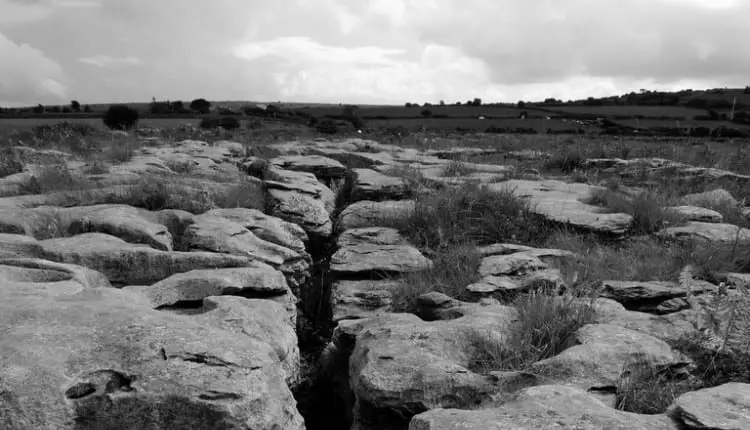 Photo of cracks in landscape