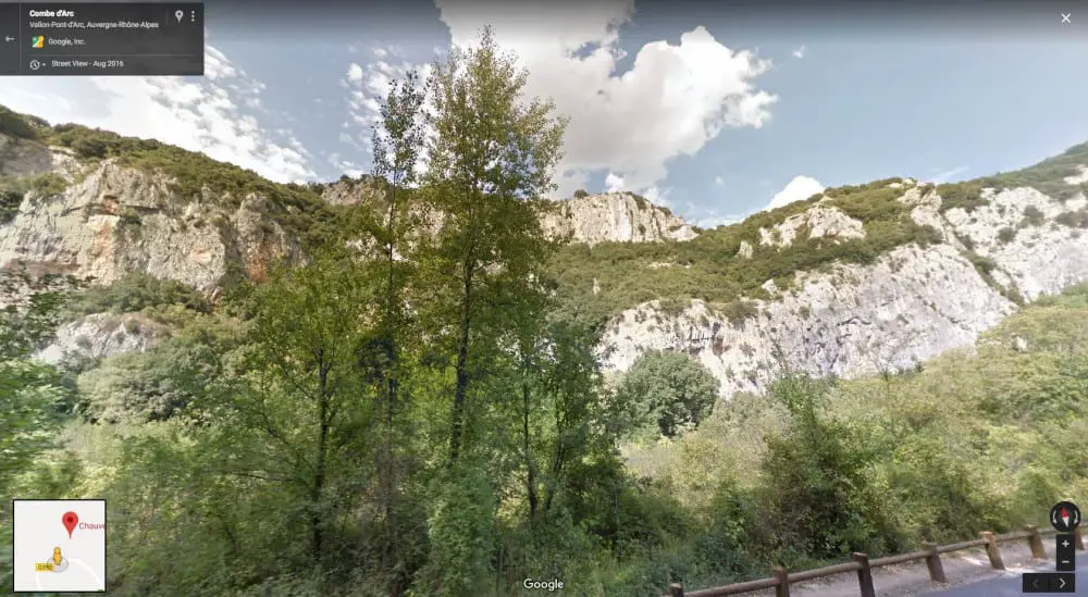 Streetview image of heavy erosion on mountain range