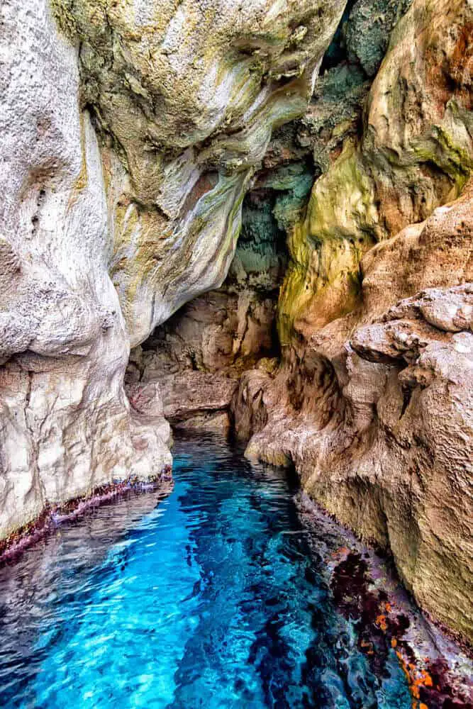 Beautiful epiphreatic cave passage in Marettimo Italy