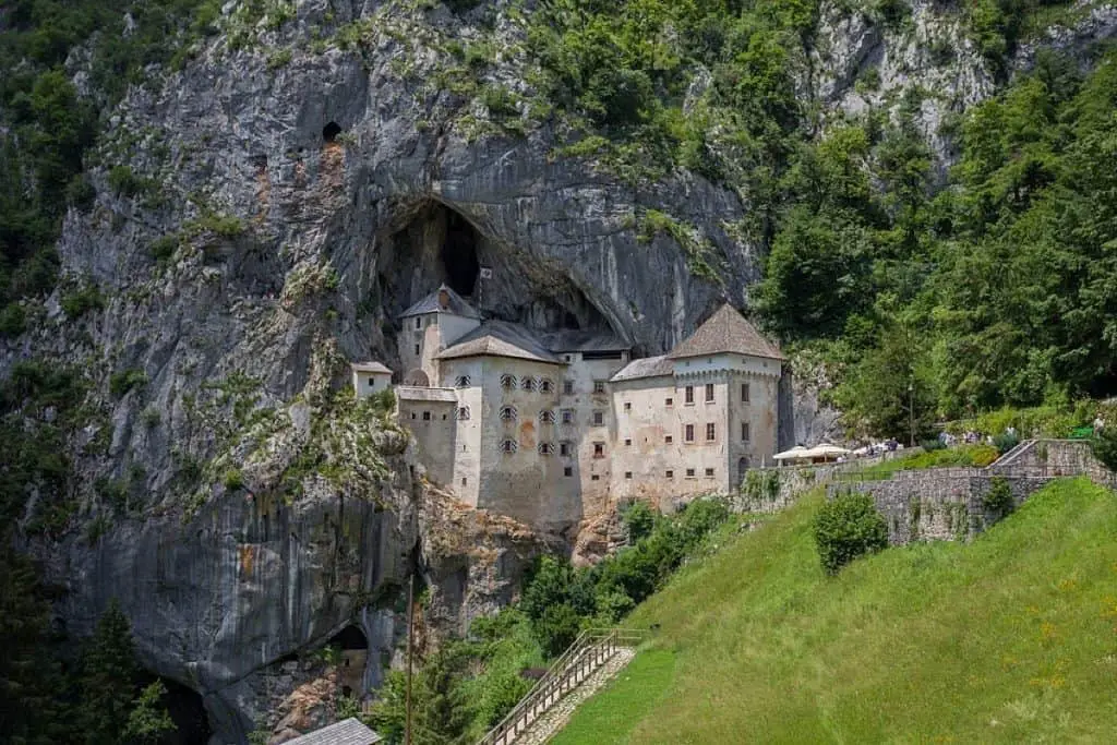 Castle carved in mountain wall