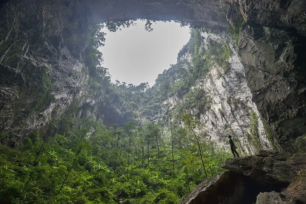 Large opening in ceiling Son Doong Cave